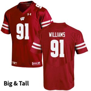 Men's Wisconsin Badgers NCAA #91 Bryson Williams Red Authentic Under Armour Big & Tall Stitched College Football Jersey KD31G72VR